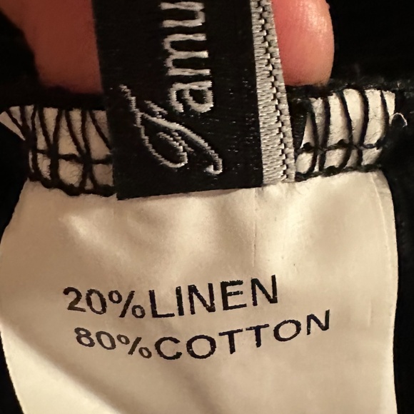 Black Pants Cotton Linen Blend Size Small - LIKE NEW - Picture 5 of 6